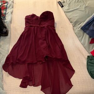 Cinderella Burgundy High-Low Dress